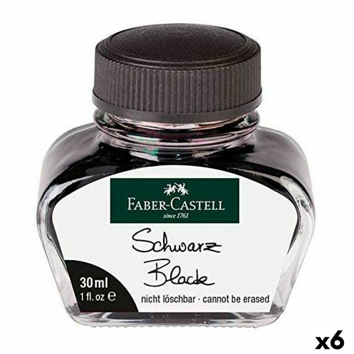 Blæk Faber-Castell Sort 6 Dele 30 ml