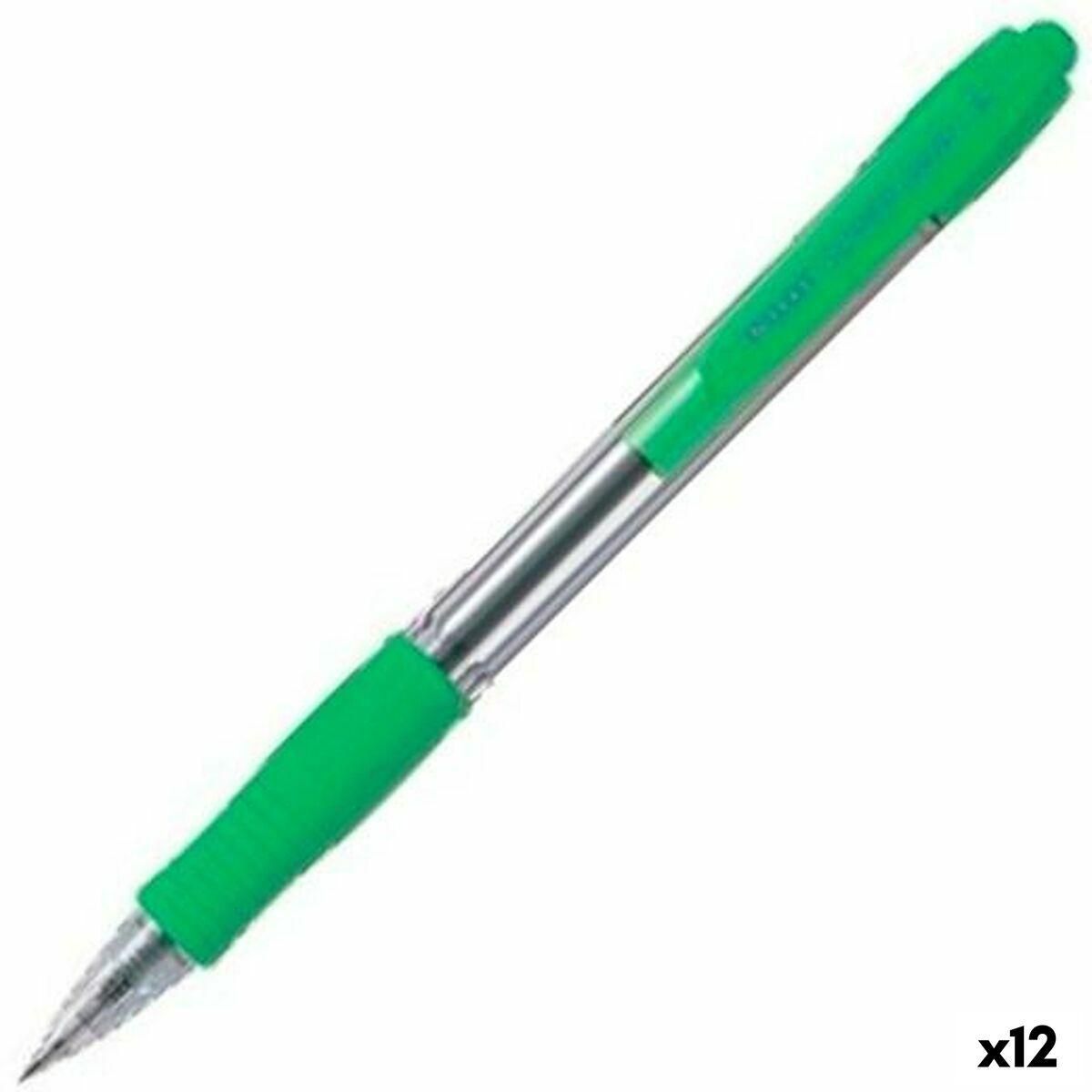 Kuglepen Pilot Supergrip Lysegrøn 0,4 mm (12 enheder)