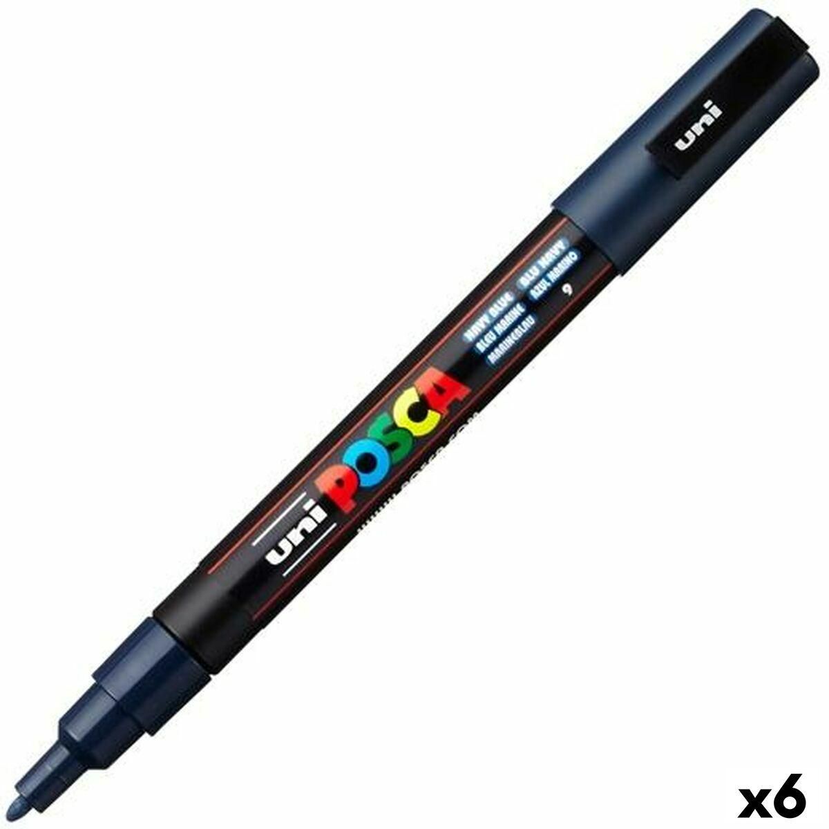 Markør POSCA PC-3M Marineblå (6 enheder)