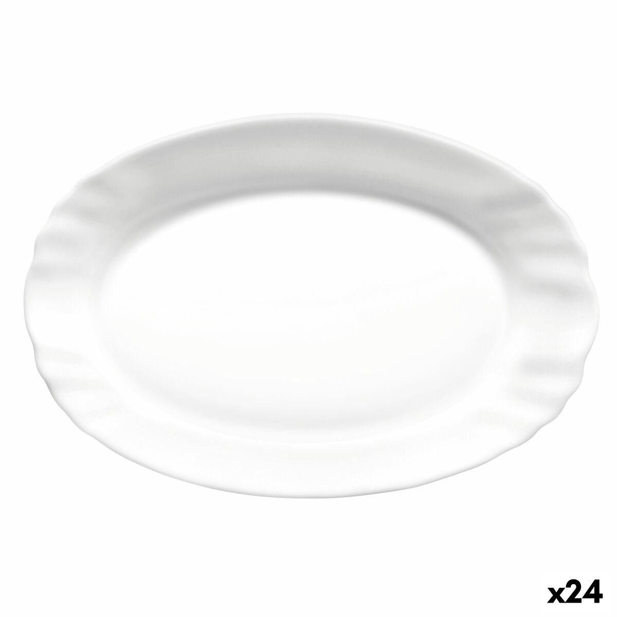 Fad Bormioli Rocco Ebro Oval Hvid Glas (22 cm) (24 enheder)