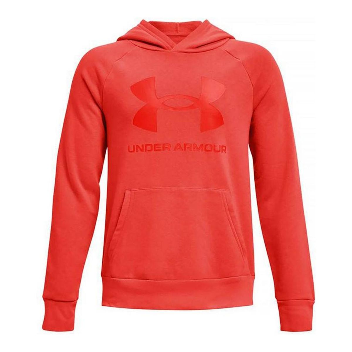 Hættetrøje til Børn Under Armour Rival Big Logo Rød 10-12 år