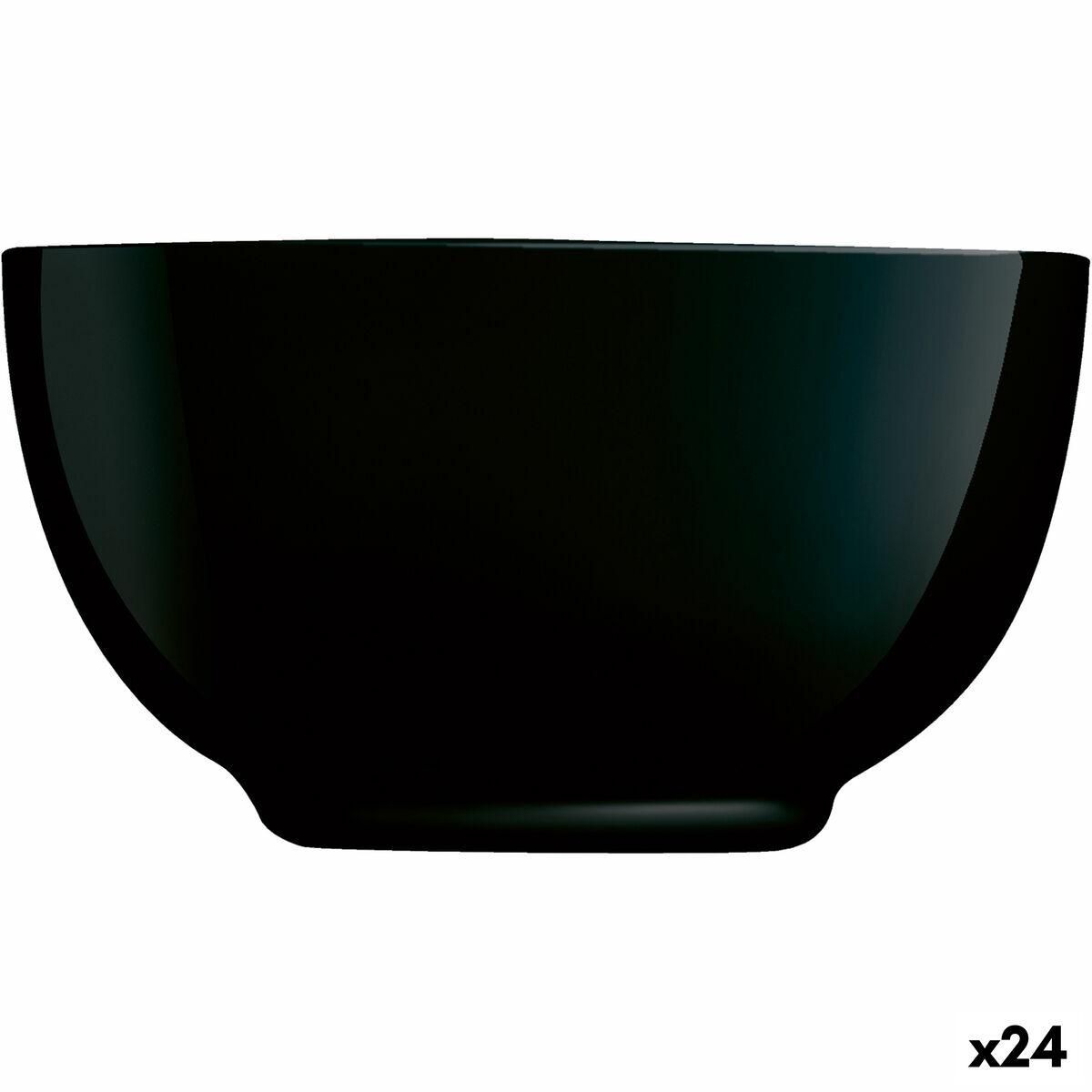 Skål Luminarc Diwali Noir Sort Glas 14,5 cm (24 enheder)