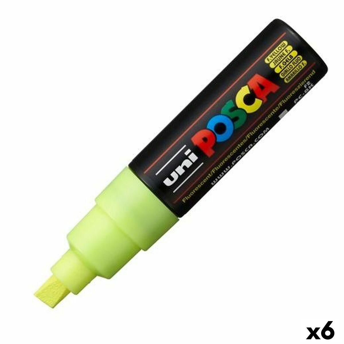 Markør POSCA PC-8K Fluor Gul (6 enheder)