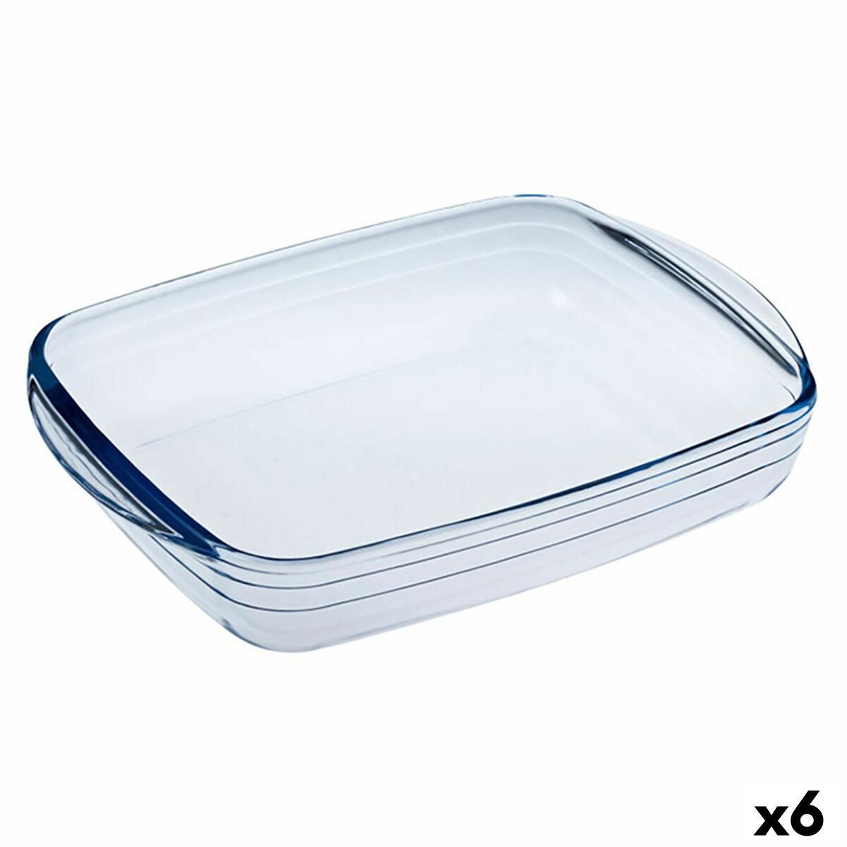 Rektangulær Form Ô Cuisine Ocuisine Vidrio Gennemsigtig Glas 28 x 20 x 5 cm Rektangulær (6 enheder)