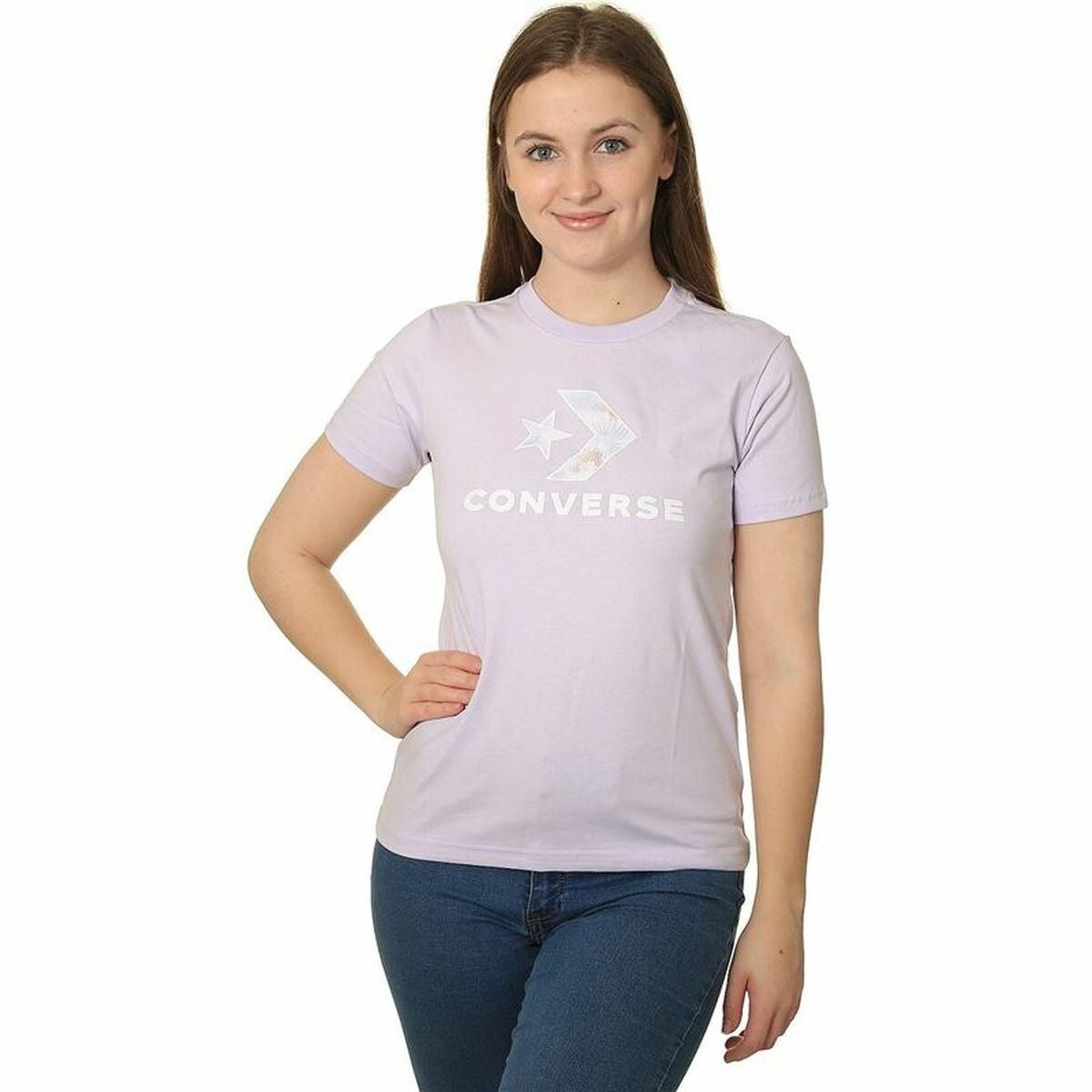 Kortærmet T-shirt til Kvinder Converse Seasonal Star Chevron Lavendel L