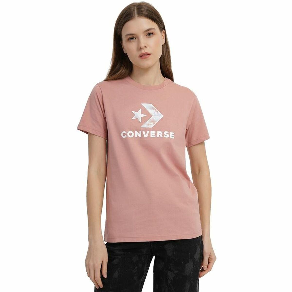 Kortærmet T-shirt til Kvinder Converse Seasonal Star Chevron Pink S