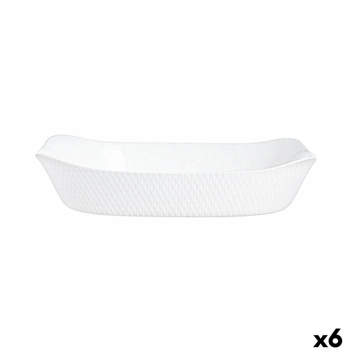 Fad Luminarc Smart Cuisine Hvid Glas 34 x 25 cm (6 enheder)