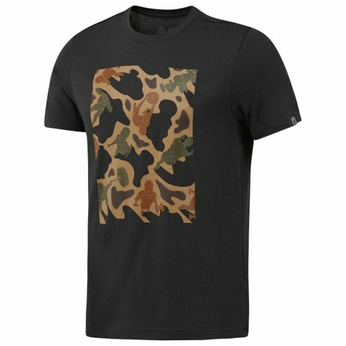 Kortærmet T-shirt til Mænd Reebok Sportswear Training Camouflage Sort S