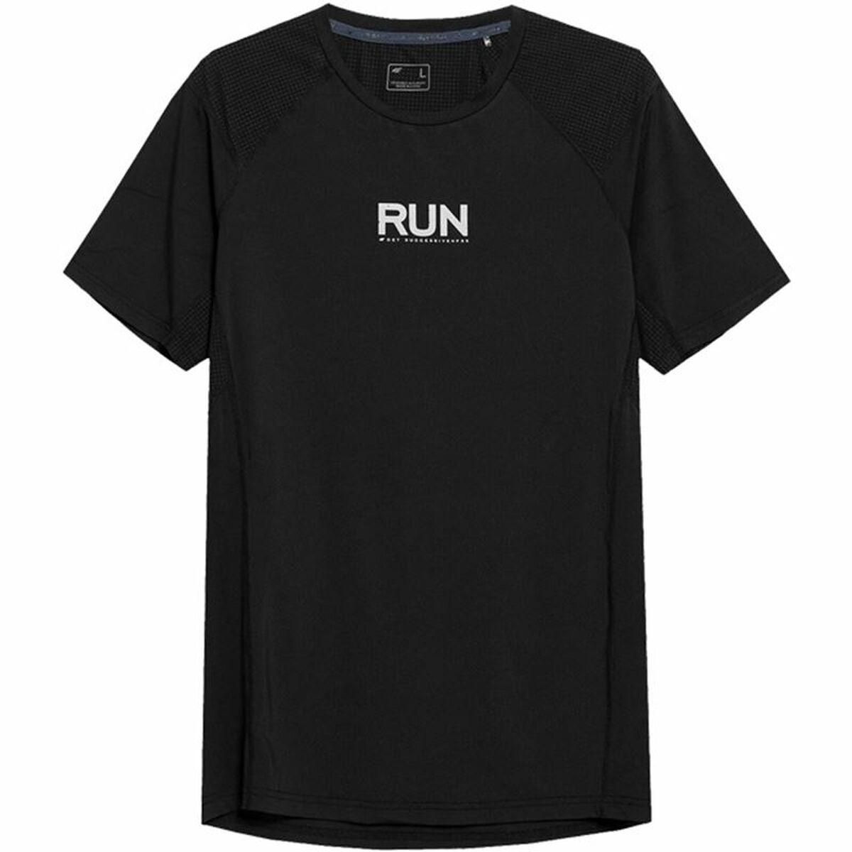 Kortærmet T-shirt til Mænd 4F Run Sort S