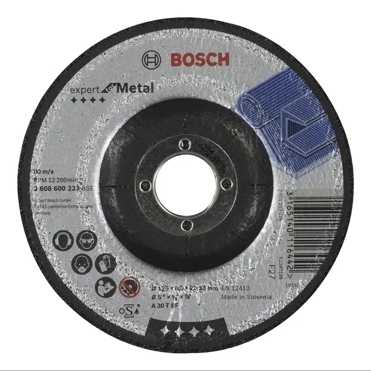 Bosch Skrubskive 125x6mm Metal K30 - 2608600223