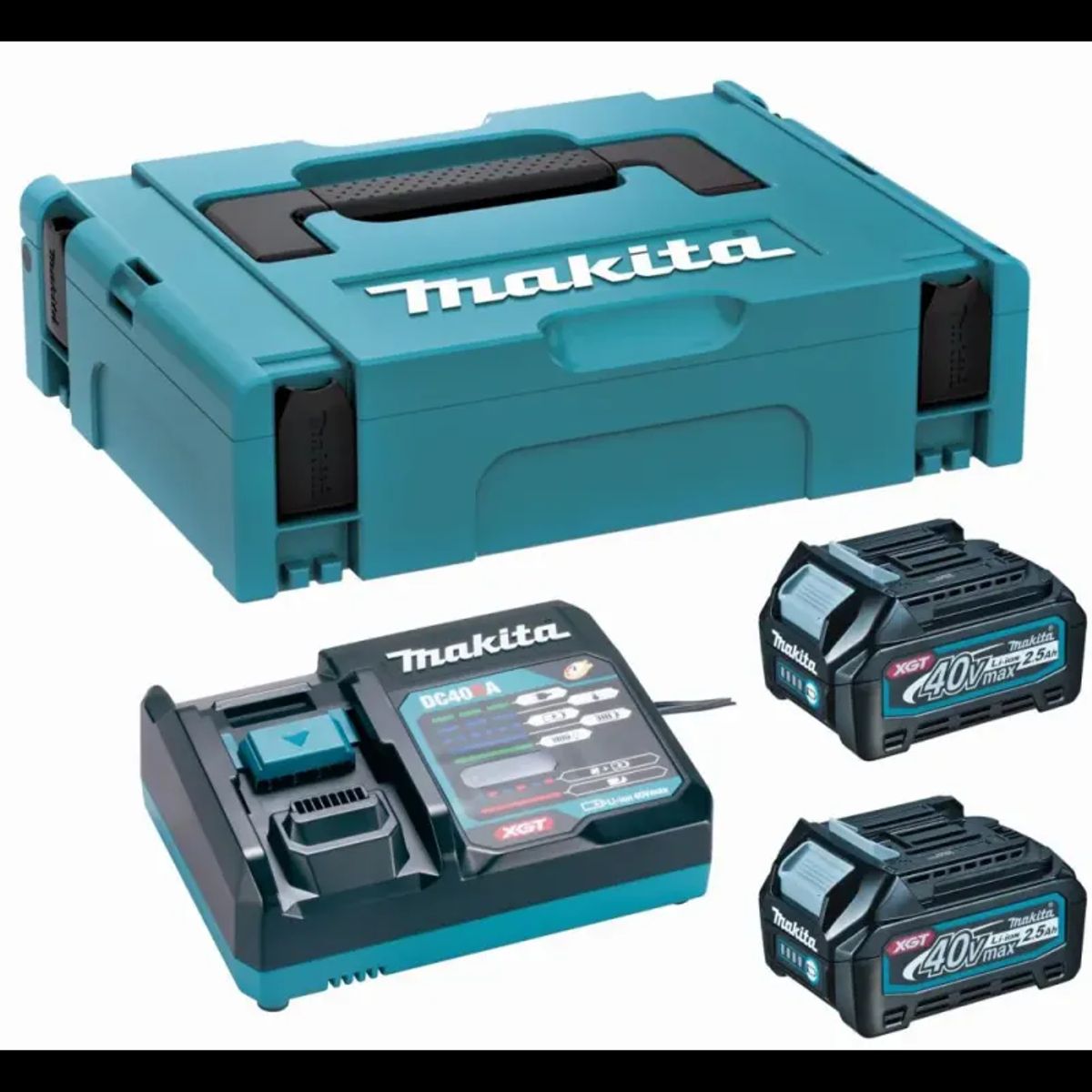 Makita XGT 40V Batteripakke 2xbl4040+dc40ra - 191J97-1