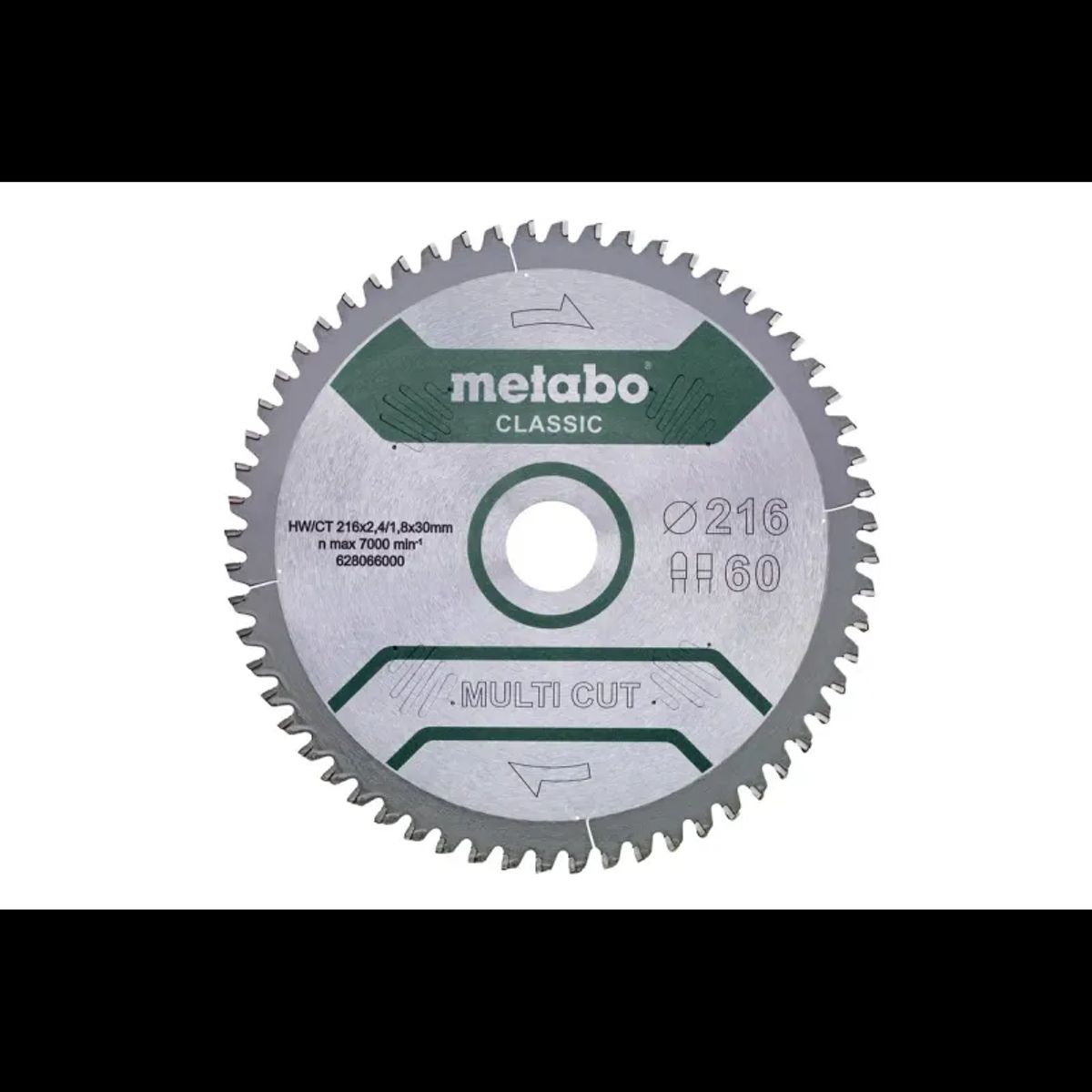 Metabo 4061792173552 - 628667000 Rundsavklinge multi cut, kvalitet classic, til semistationære rundsav