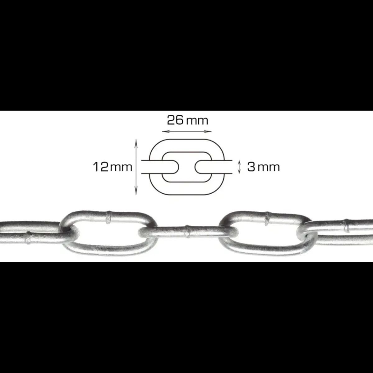 Home-it Svejst langleddet kæde 3 mm x 5 meter