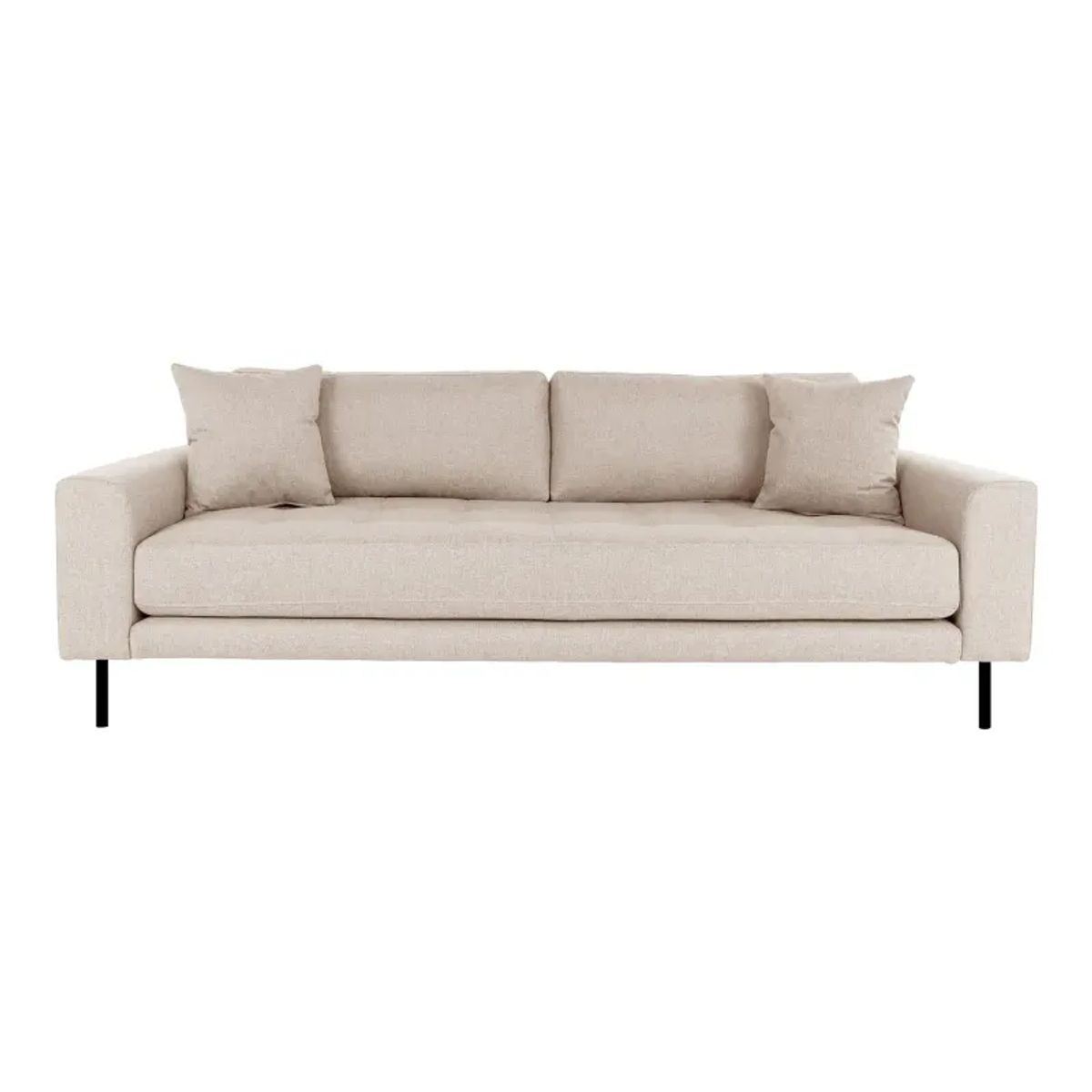 Sofa i beige med to puder og sorte stål ben HN1025 - 1301448