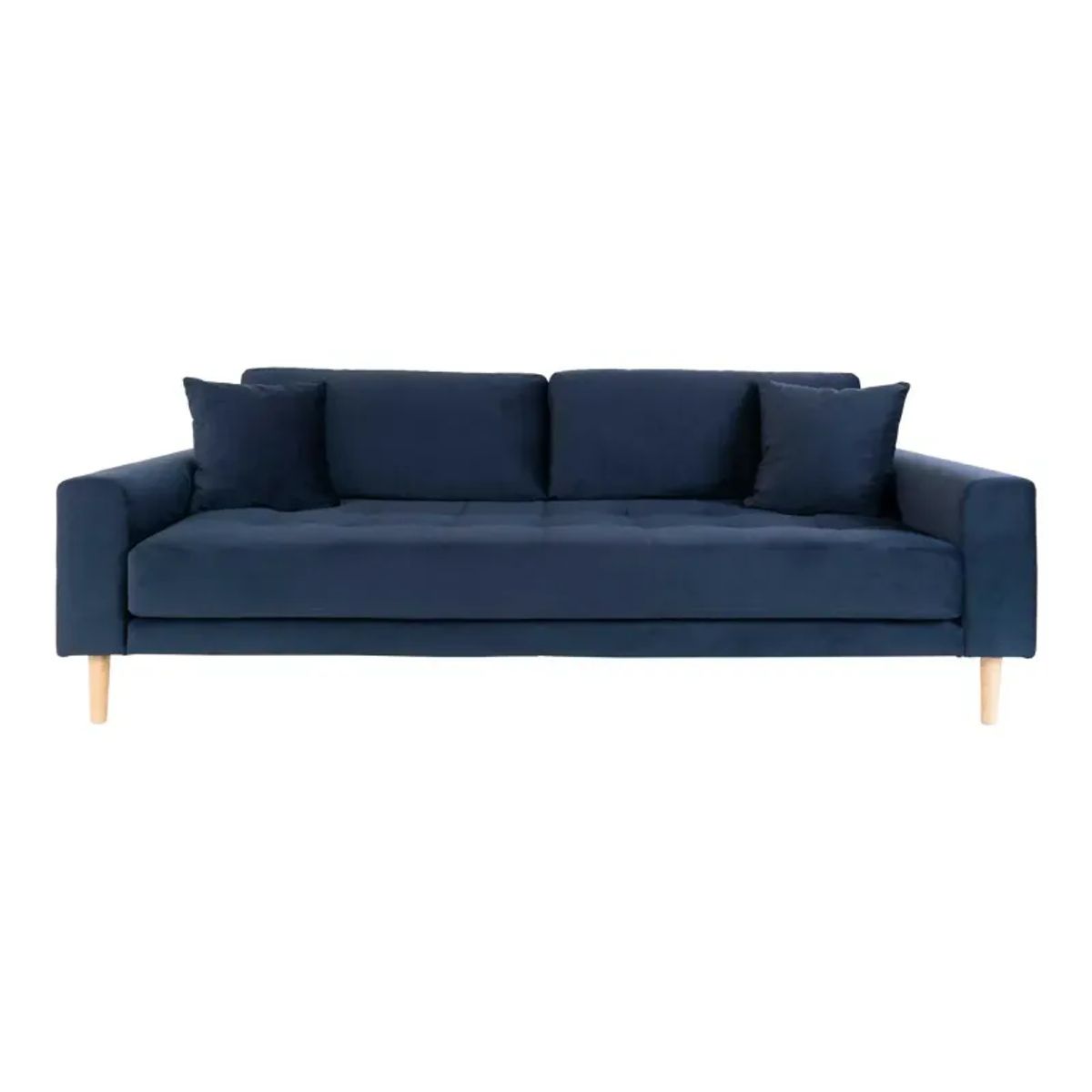 Sofa i mørkeblåt velour med to puder HN1005 - 1301443