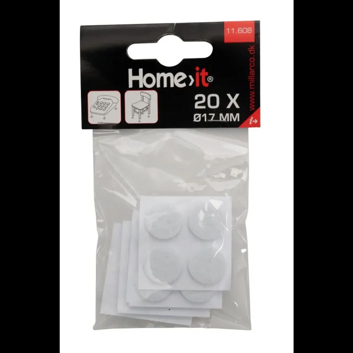 Home-it Filtpuder 20 stk. Ø17 mm. - hvid