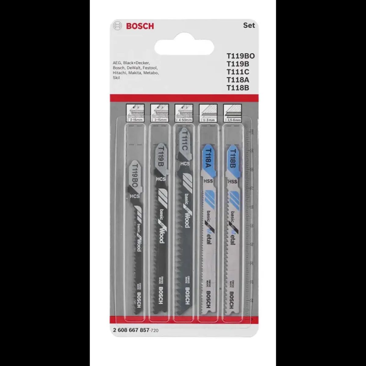 Bosch Stiksavklingeingesæt T119 T111c T118 5stk - 2608667857