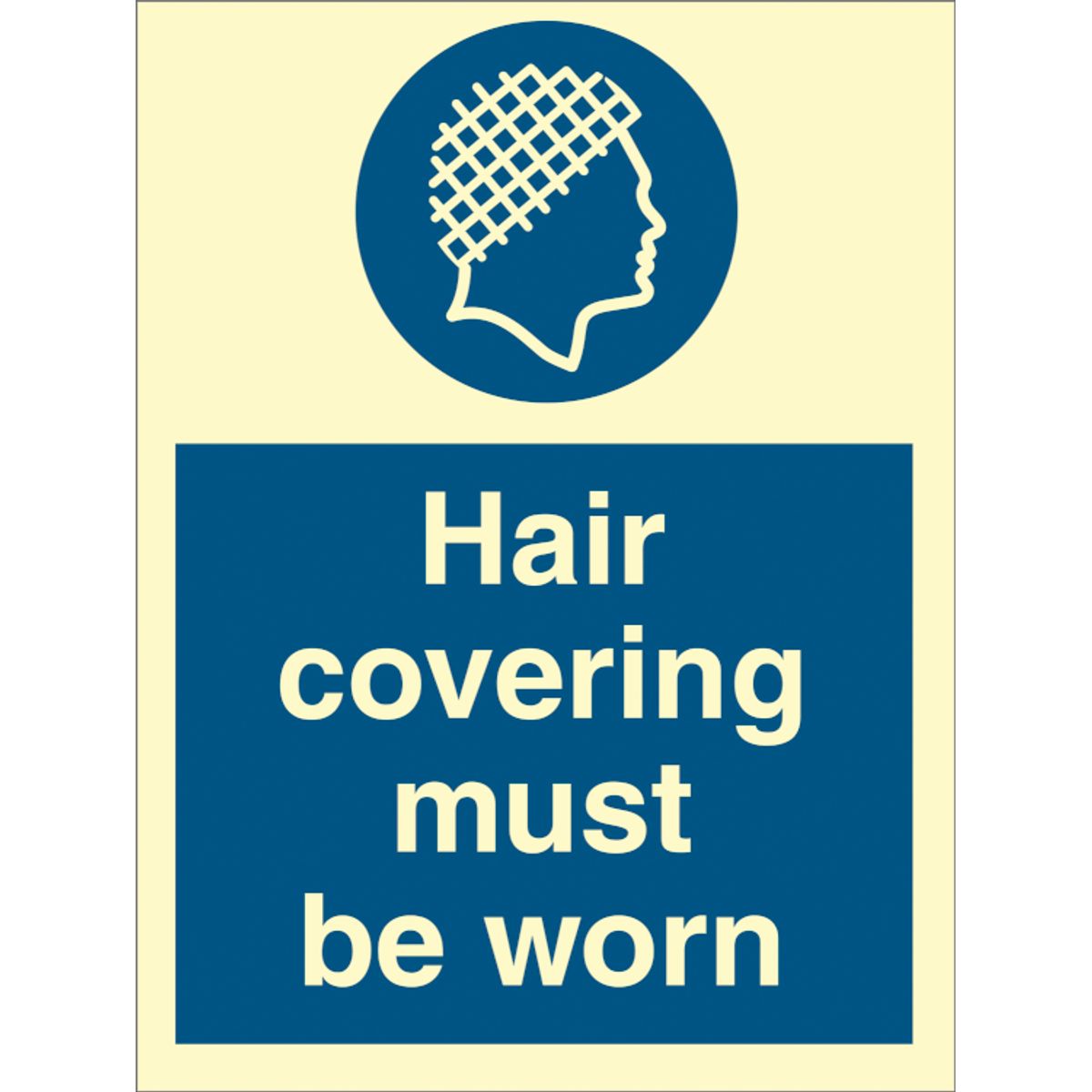 Hair covering must be worn - Efterlysende Vinyl HI150 - 200 x 150 mm