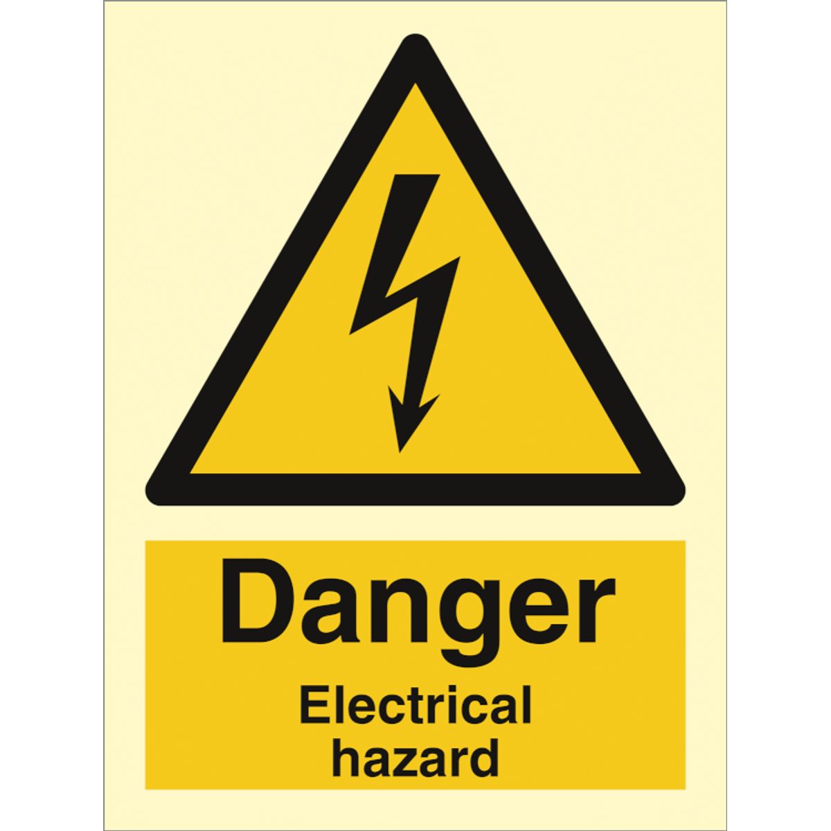 Danger Electrical hazard - Efterlysende plast HI150 - 200 x 150 mm