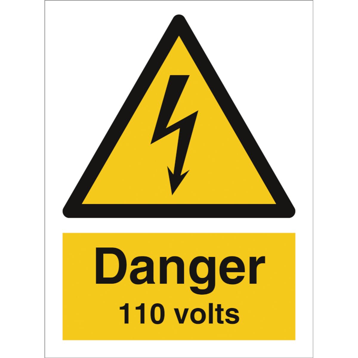 Danger 110 volts - Selvklæbende vinyl - 200 x 150 mm