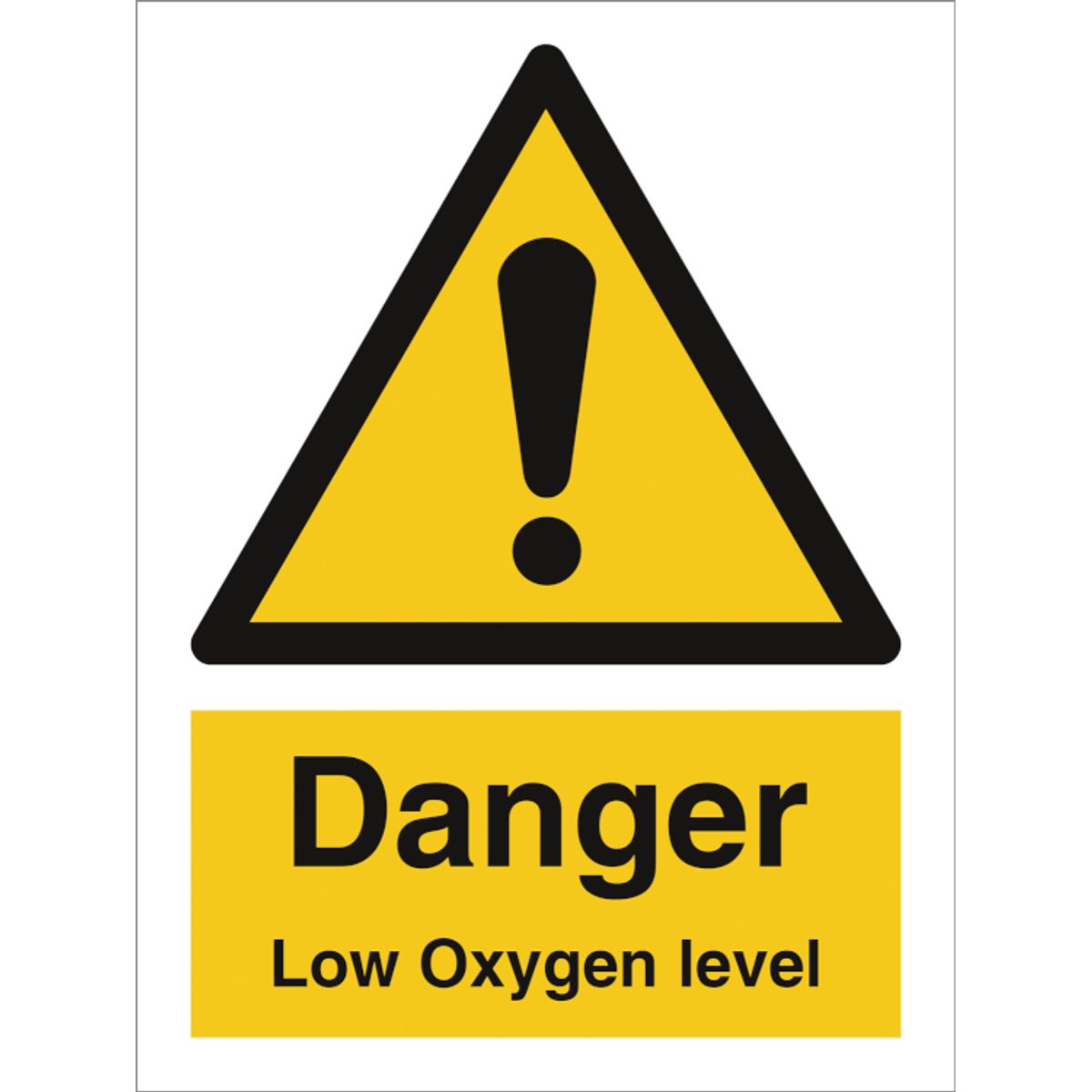 Danger low oxygen level - Selvklæbende vinyl - 200 x 150 mm