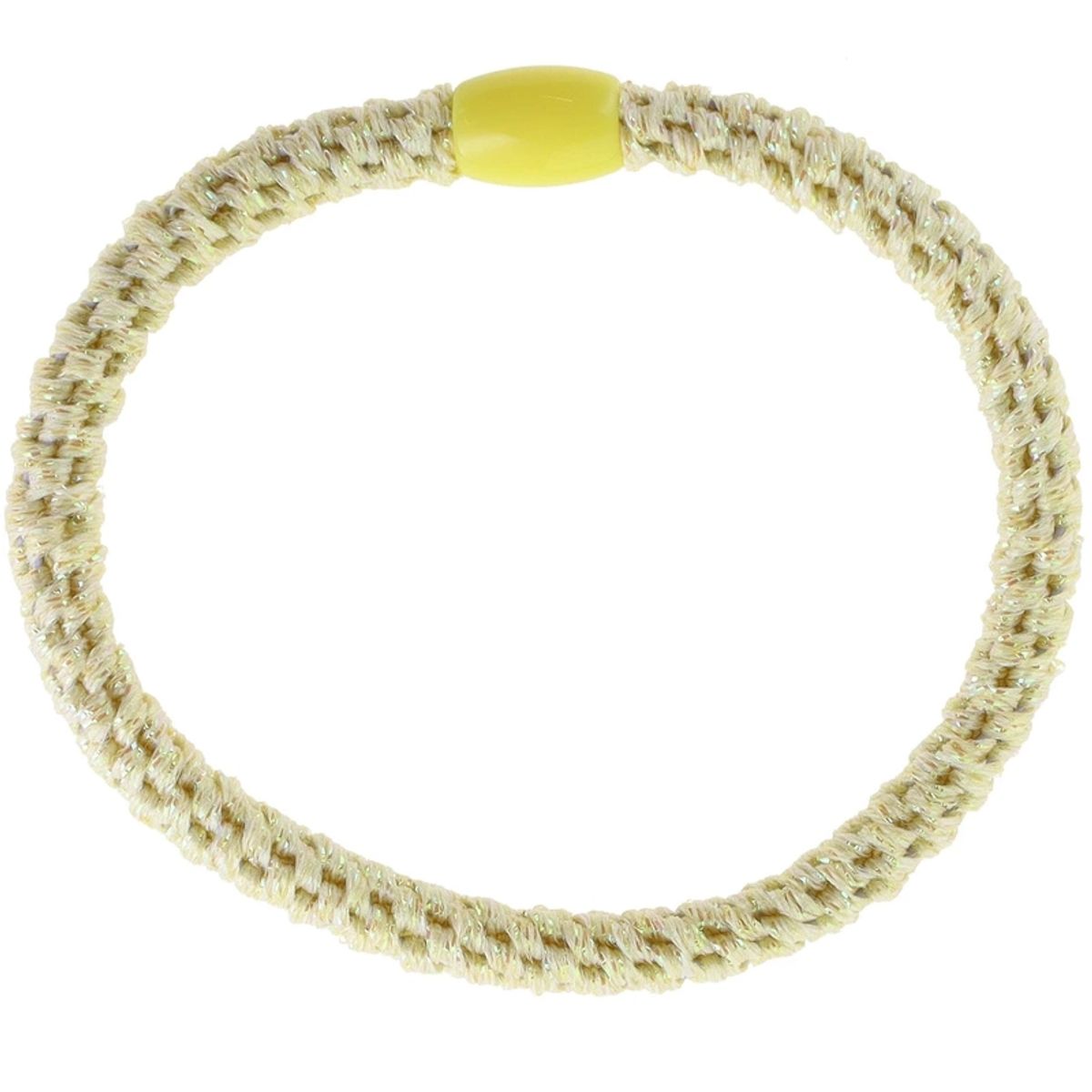 By Stær BRAIDED Hairtie Slim - Light Yellow Glitter