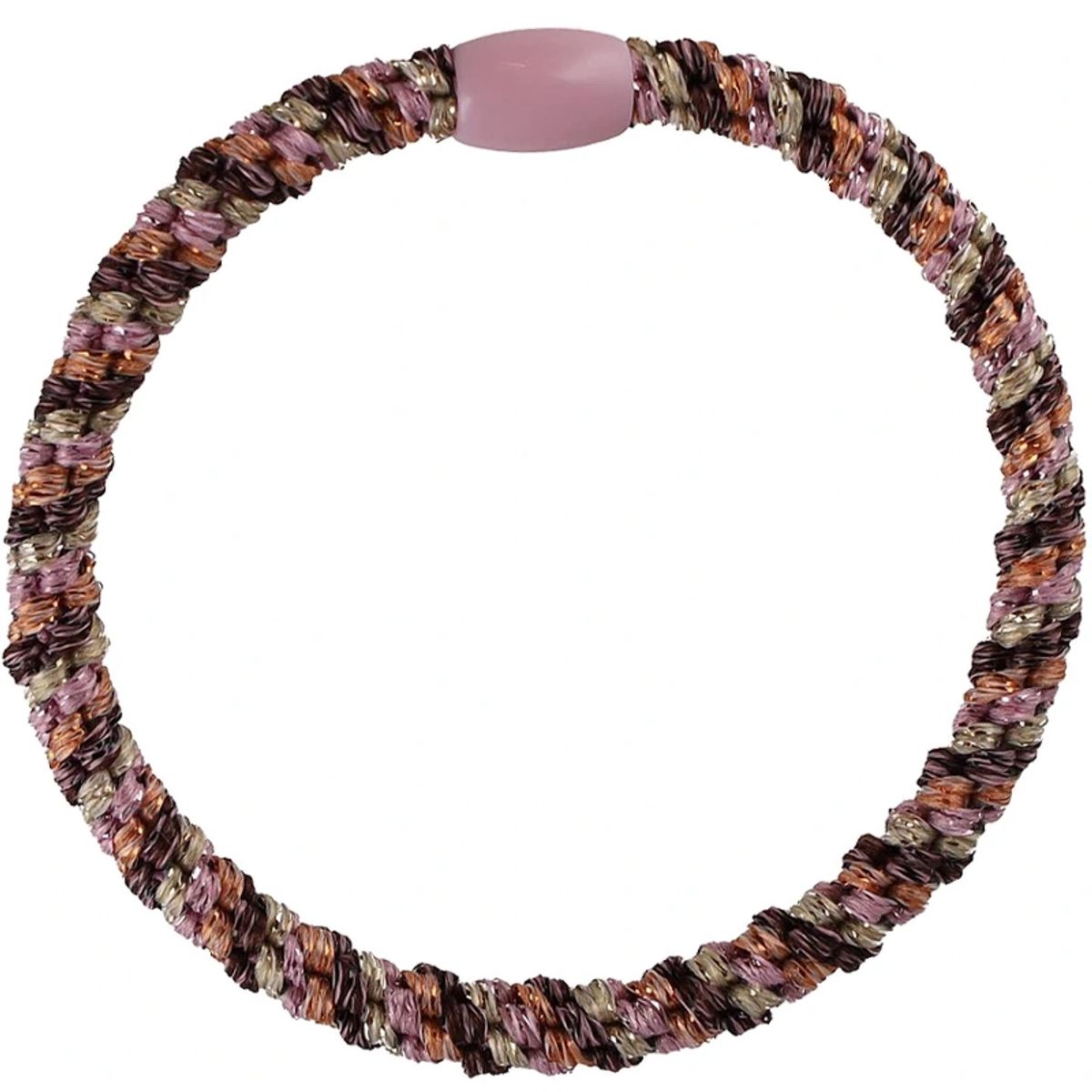 By Stær BRAIDED Hairtie Slim - Rosa/Beige/Purple Glitter