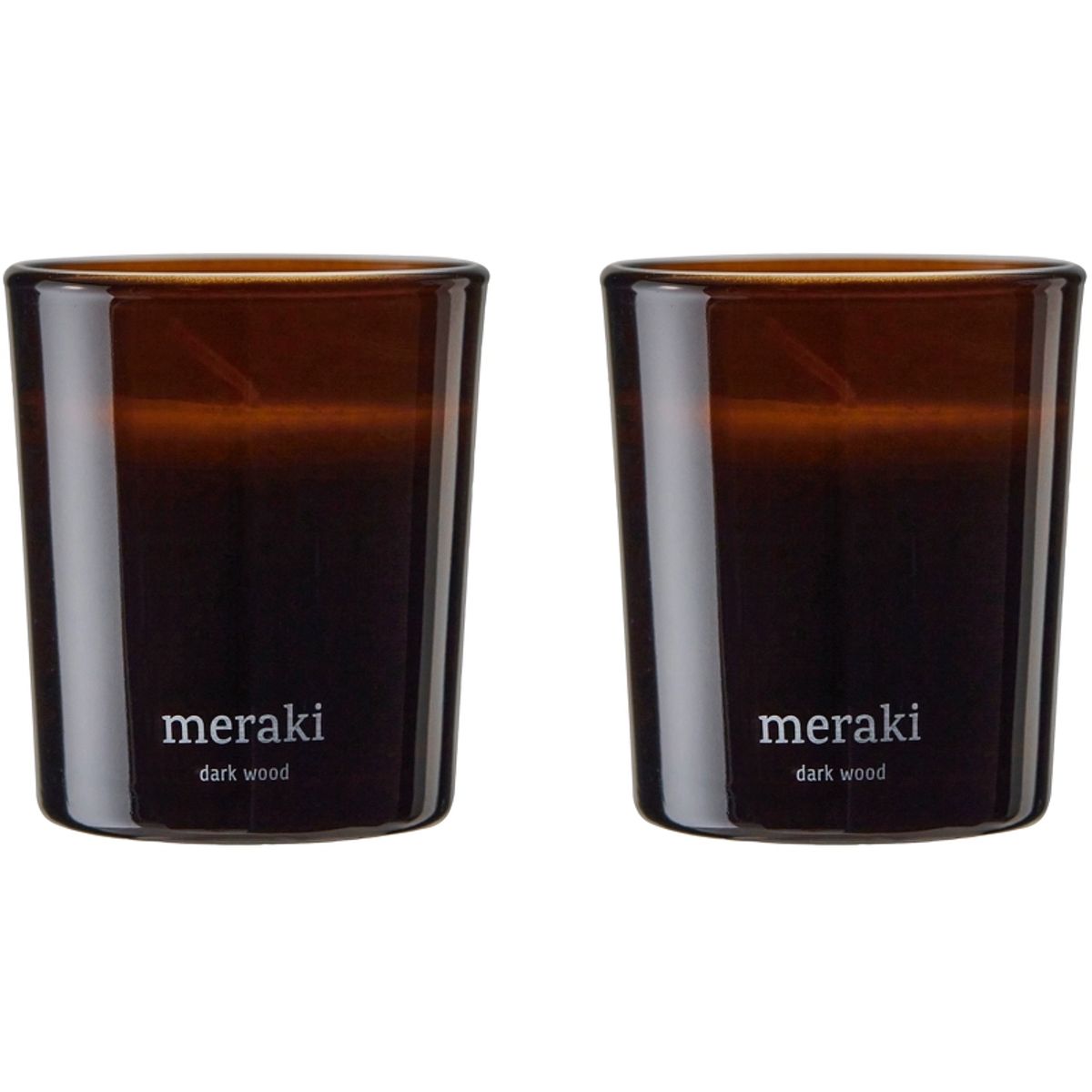 Meraki Scented Candle 2 x 60 gr. - Dark Wood