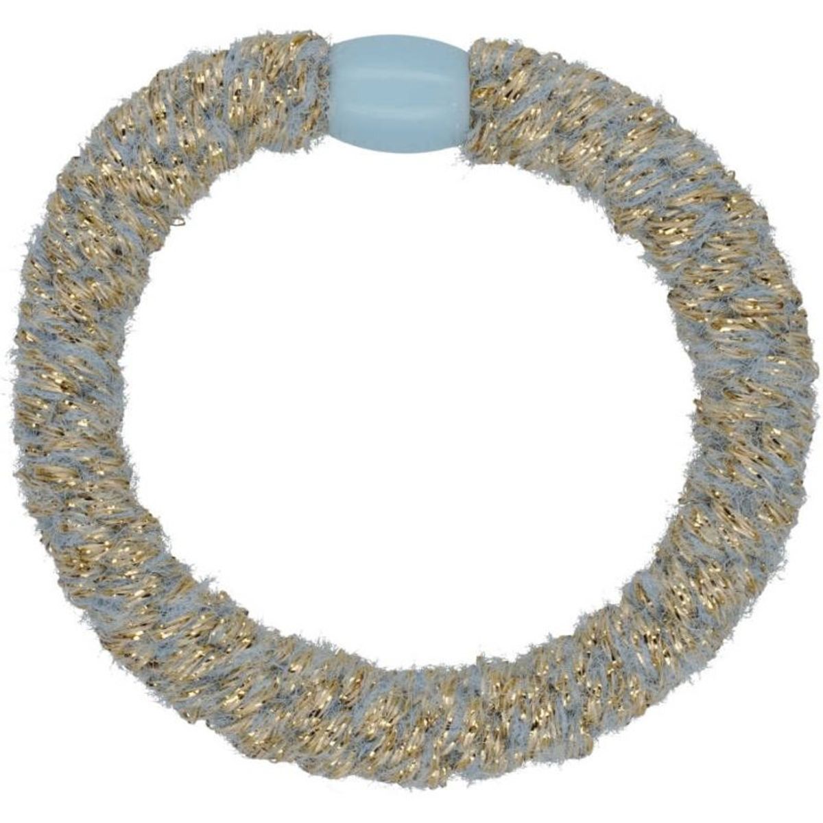 By Stær BRAIDED Hairtie - Fluffy Baby Blue/Gold