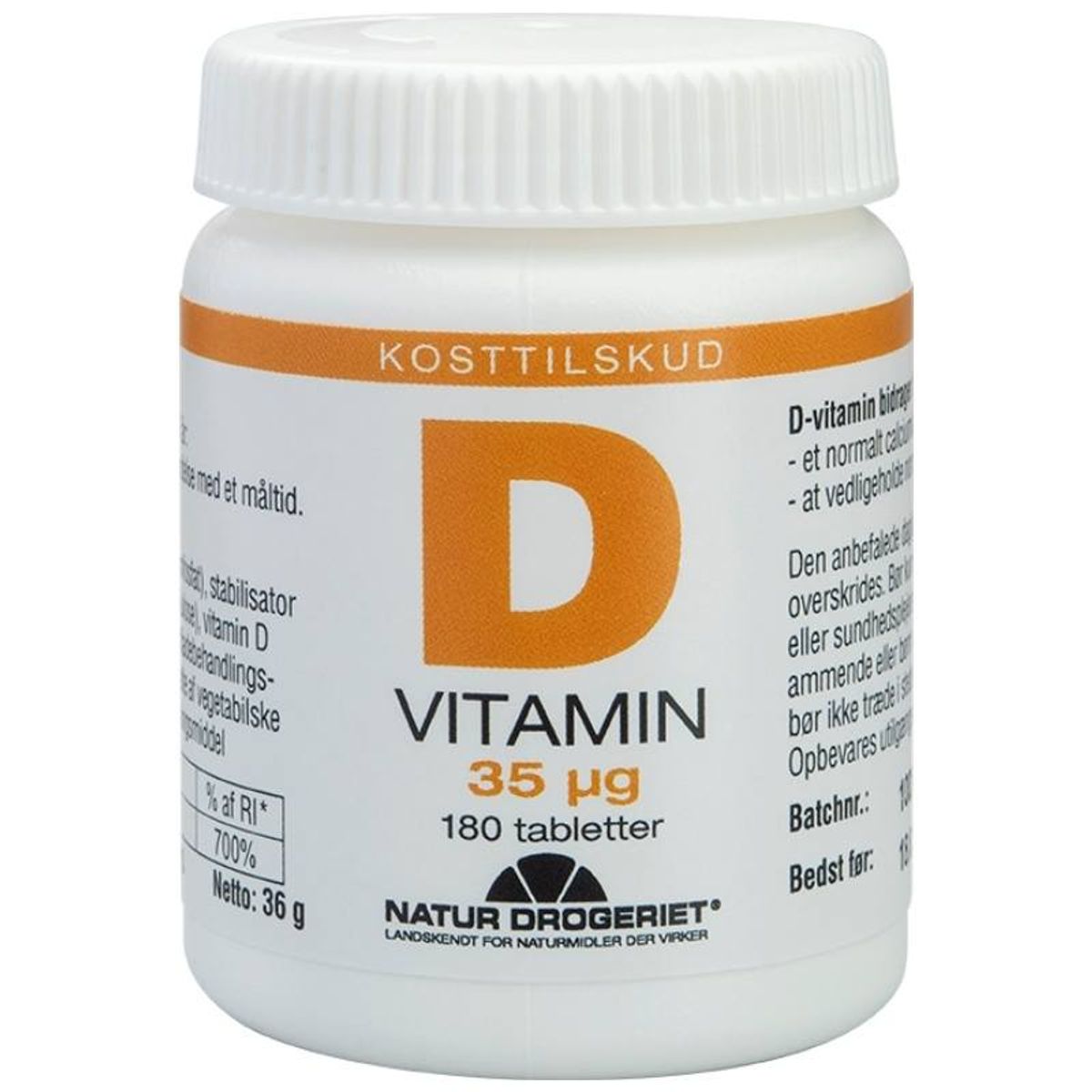 Natur Drogeriet D-Vitamin 35 ug 180 Pieces