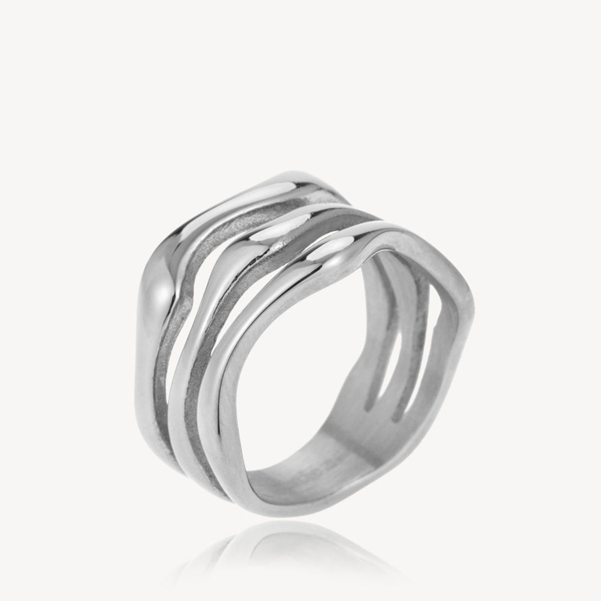 Wavy - Ring Stål - 54