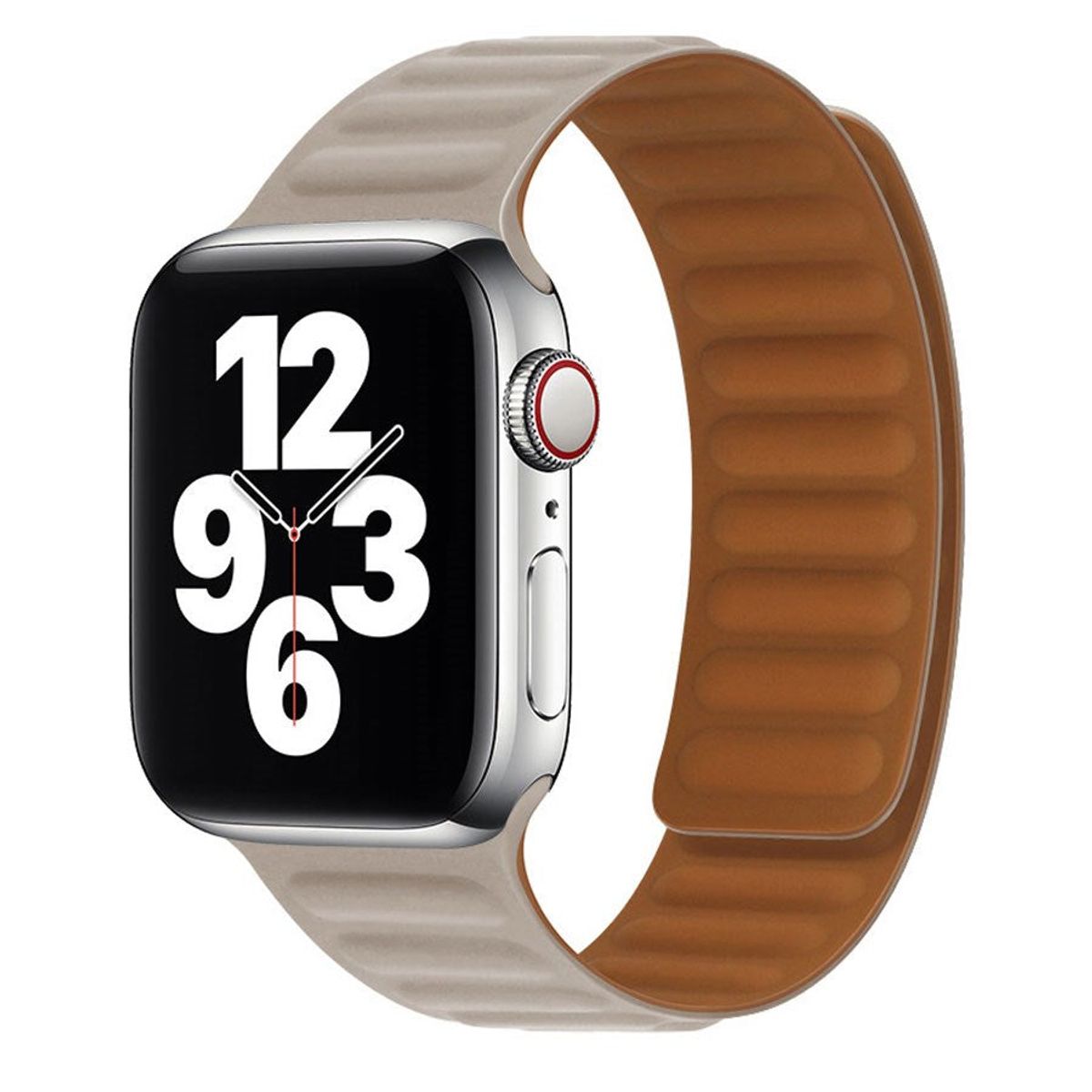 Lippa Apple Watch magnetisk læderrem 42/44/45/49, Beige