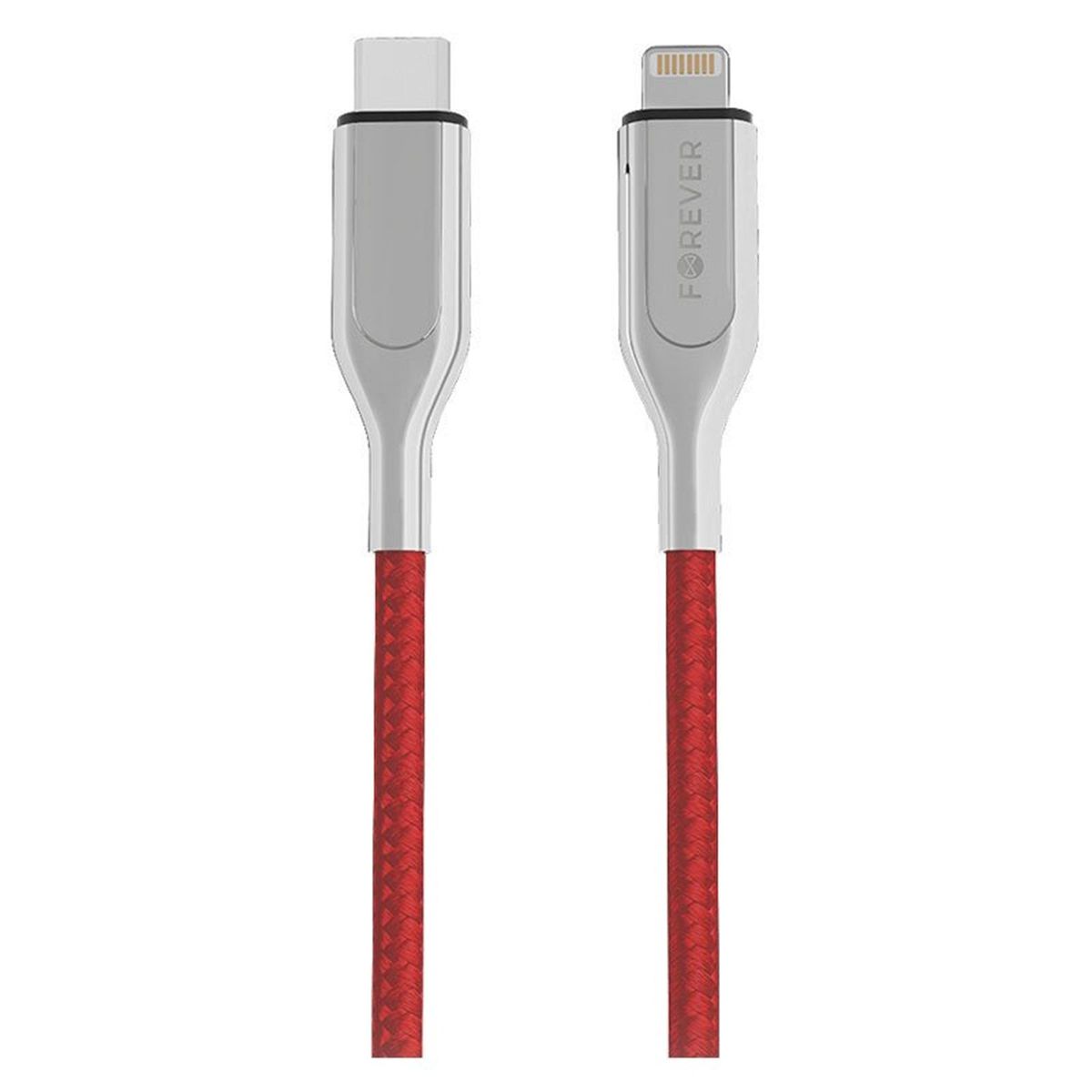 Forever Core 1,5m Mfi USB-C PD til Lightning Kabel, Rød