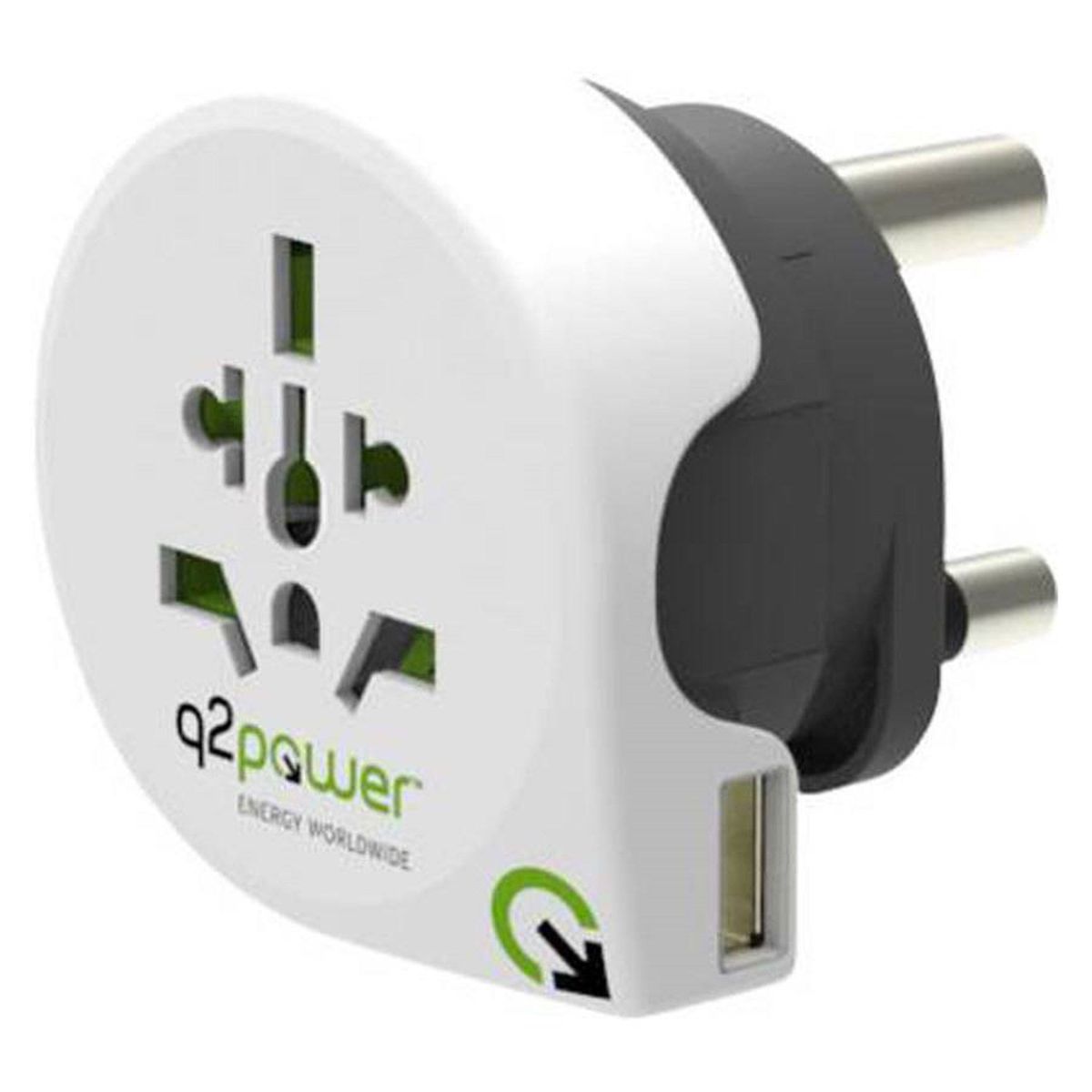 Q2Power World to South Africa USB Rejseadapter