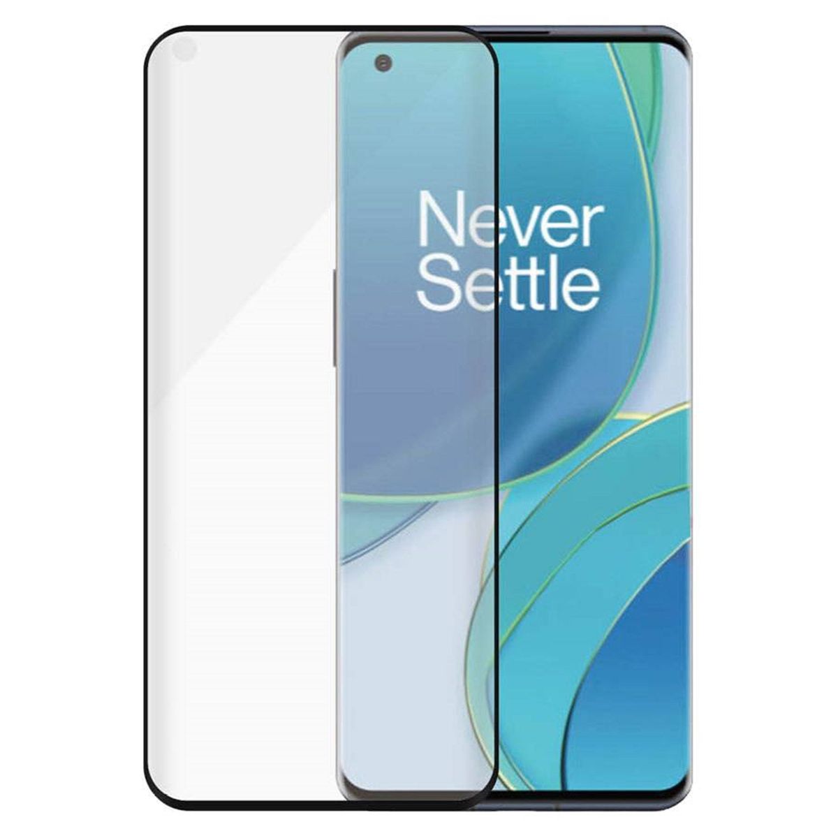 PanzerGlass OnePlus 9 Pro AntiBacterial Skærmbeskyttelse, Sort Kant