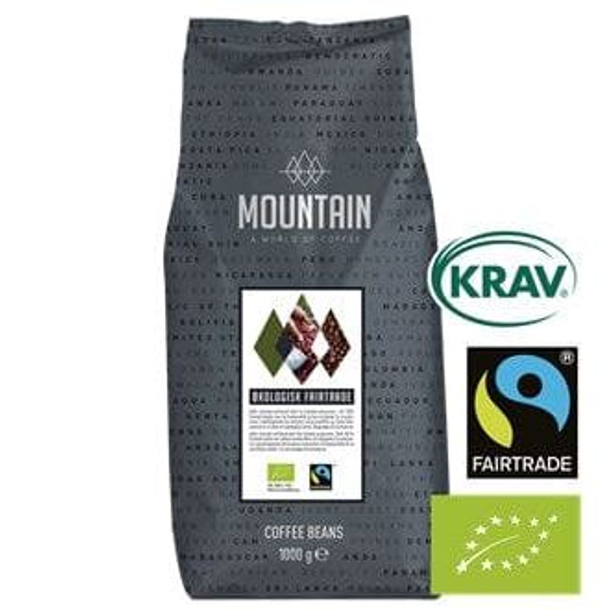 BKI - Mountain Økologisk Fairtrade KRAV Hele Kaffebønner 1 KG