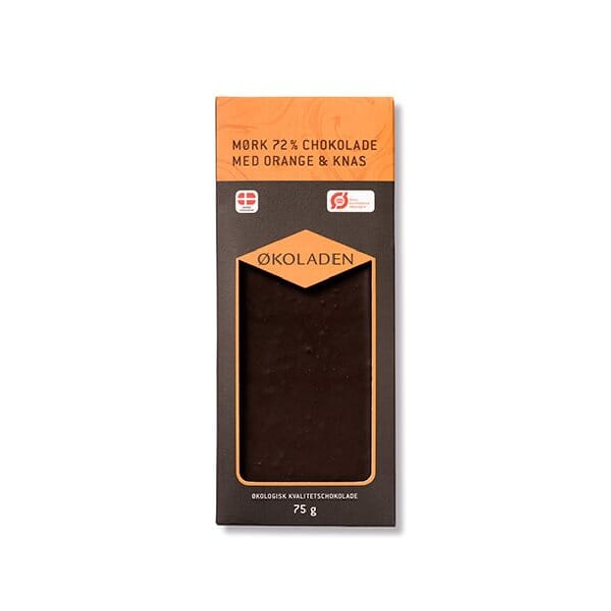 Økoladen - Mørk Chokolade - Orange & Knas 75g