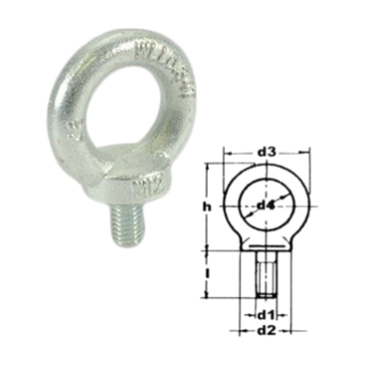 Ringskrue, Din580, Galv., M30 - Wll 3.20 Ton