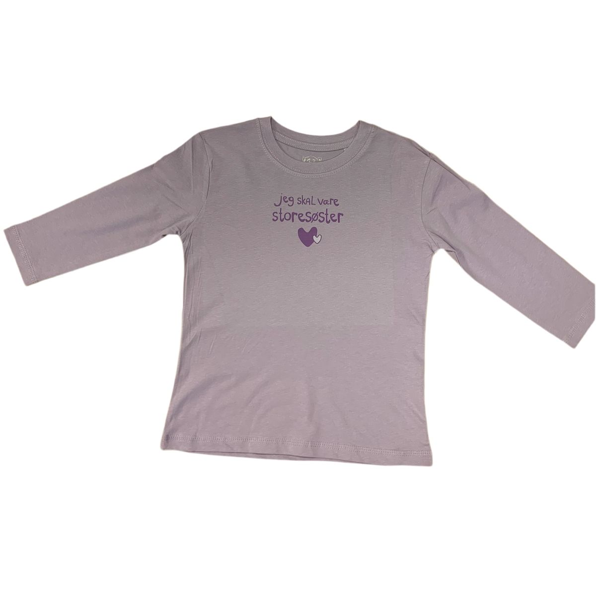 Jeg Skal Være Storesøster T-Shirt L/S, Lavender Med Lilla print - Jeg skal være storesøster T-Shirt - Legekammeraten.dk