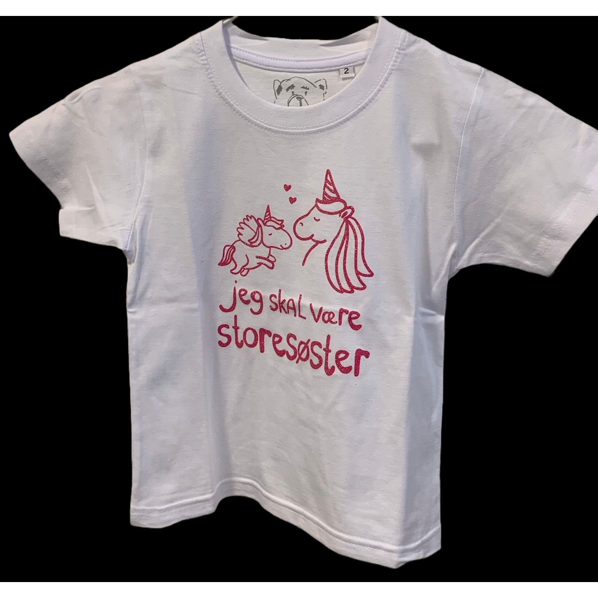 Jeg Skal Være Storesøster T-shirt S/S Enhjørning Hvid - Jeg skal være storesøster T-Shirt - Legekammeraten.dk