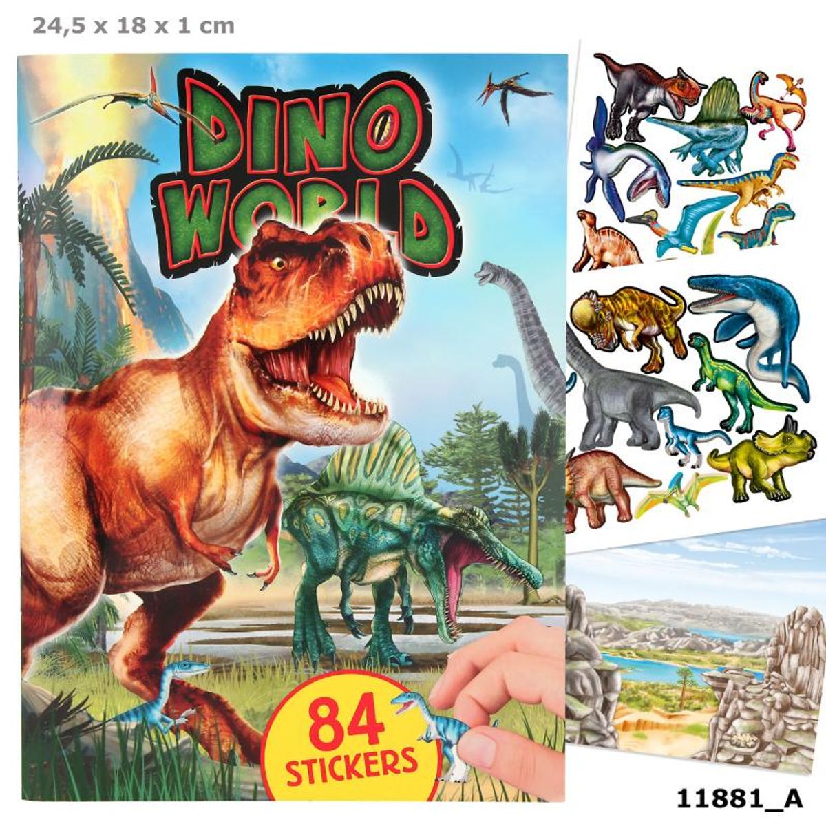 Dino World Seje Dinosaur Klistermærker - Kreativitetssæt - Legekammeraten.dk