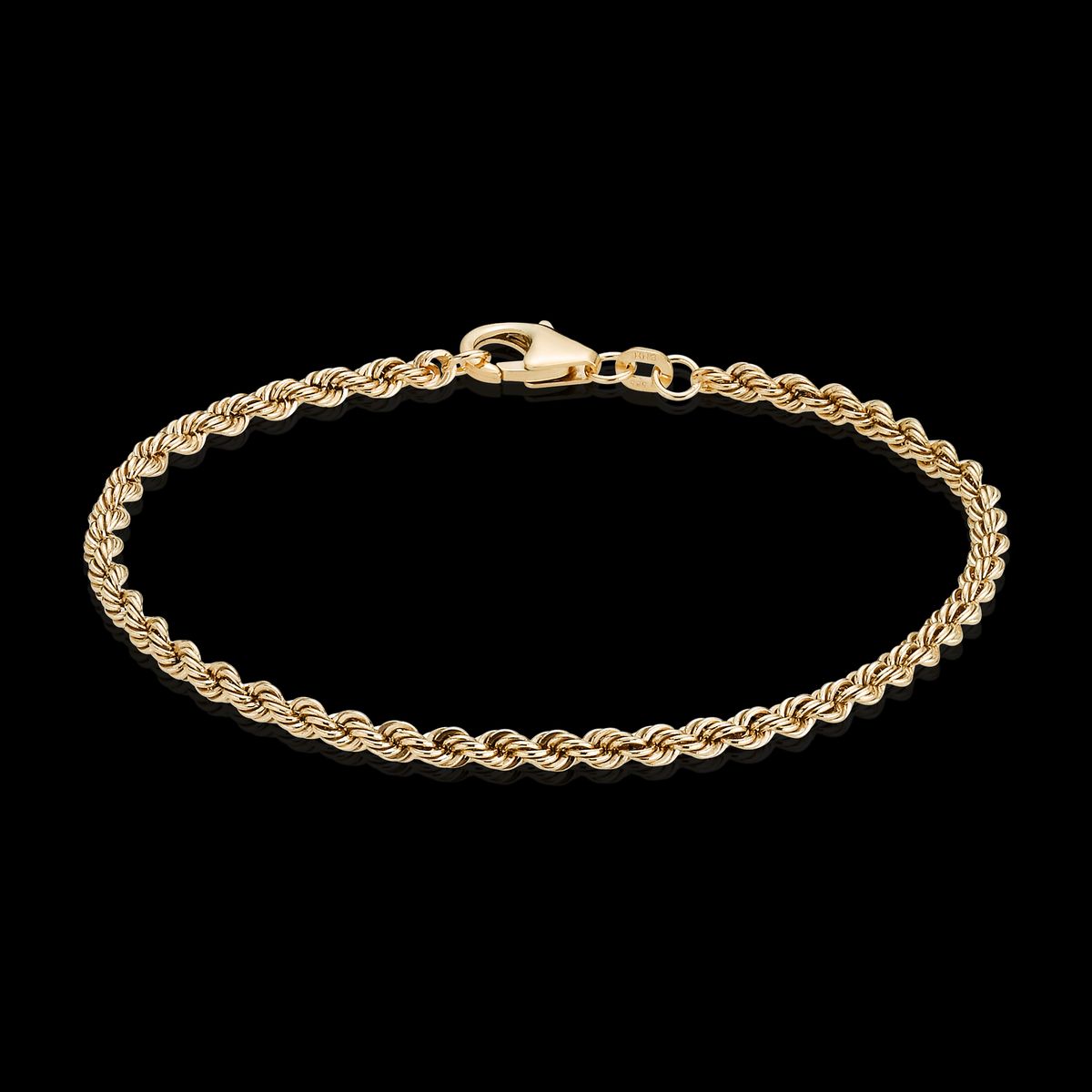 BNH - Cordel armbånd, 2,7 mm / 18,5 cm 8 kt. guld