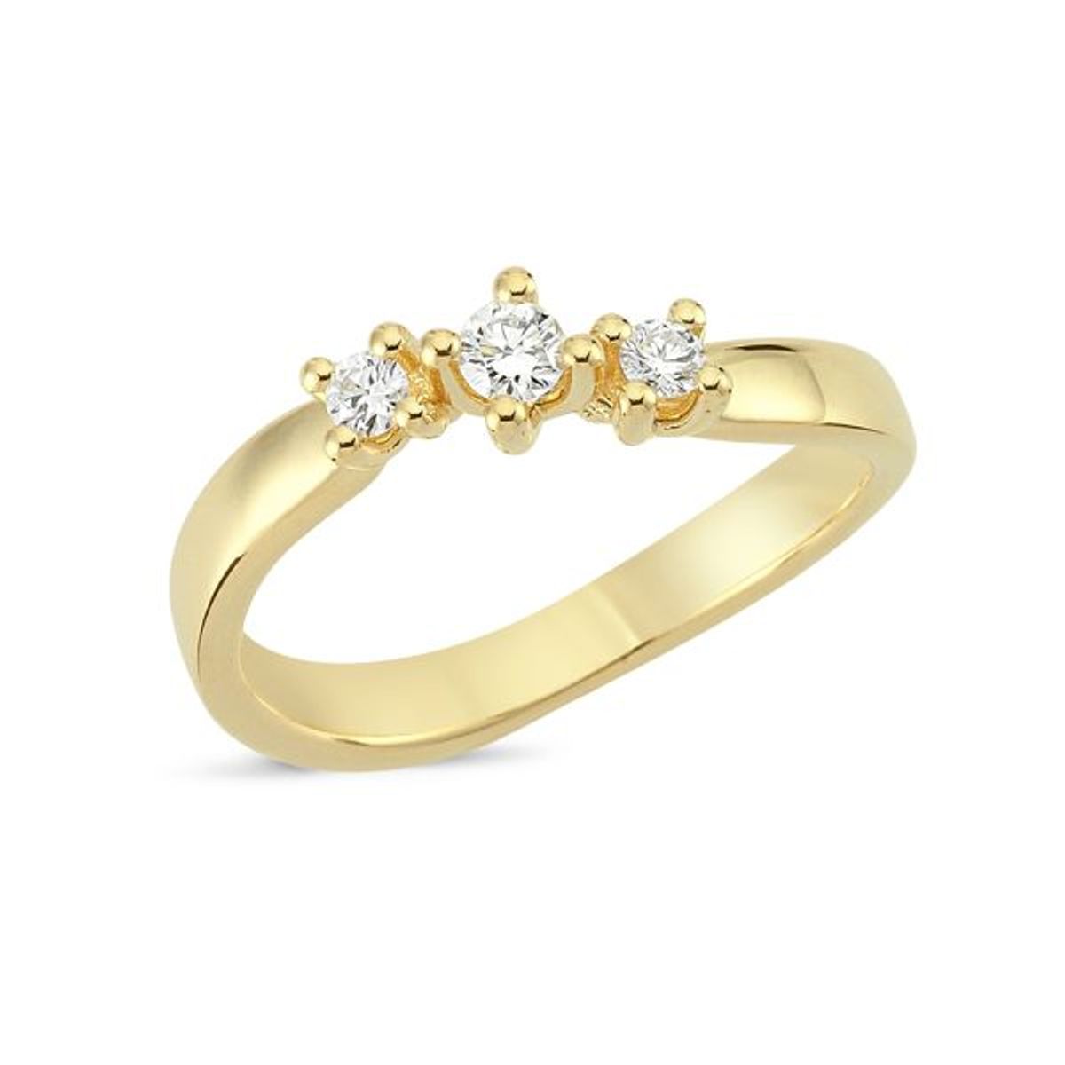 Nuran - Jive ring 14 kt. guld med diamanter 0,16 ct. i alt