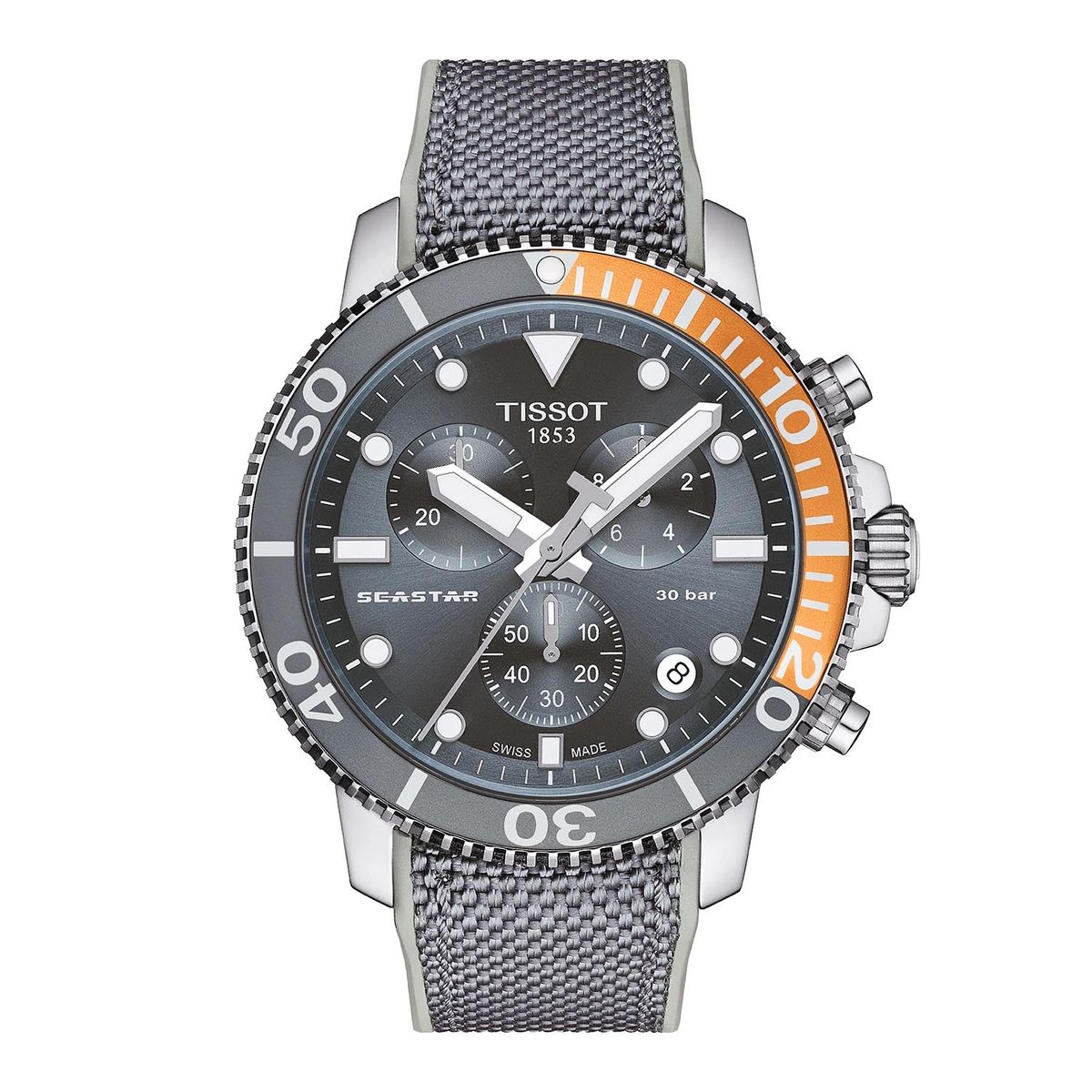 Tissot - Seastar Chronograph ur, 45.5 mm T1204171708101 Rustfrit stål