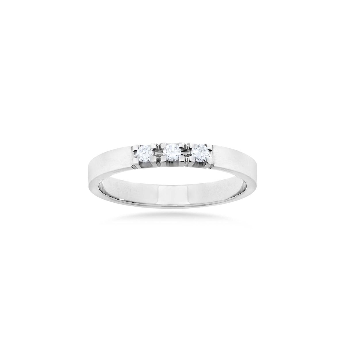 Aveny LUXURY - Alliancering, 3x0,05 ct. w/vs 14 kt. hvidguld