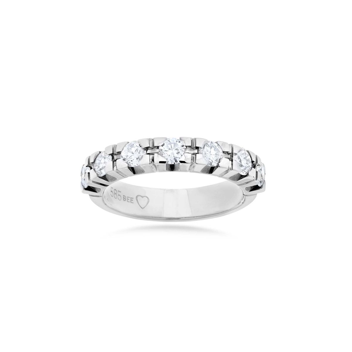 Aveny LUXURY - Alliancering, 7x0,15 ct. w/vs 14 kt. hvidguld