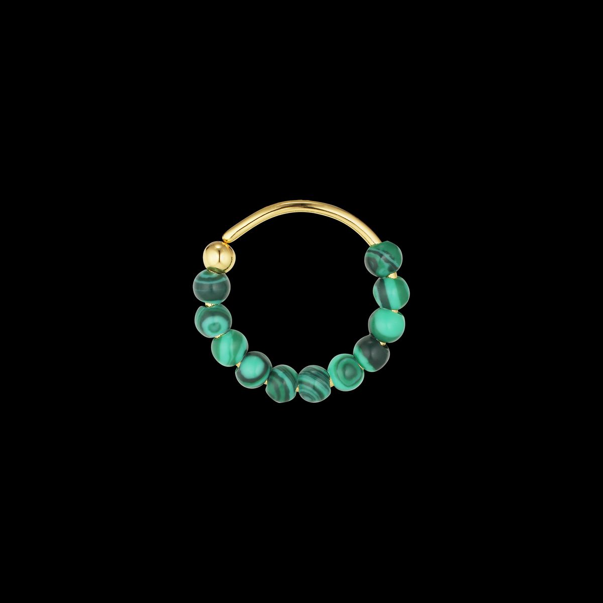 Jane Kønig - Bermuda Malachite Twist ørering BTW02-SS22-G