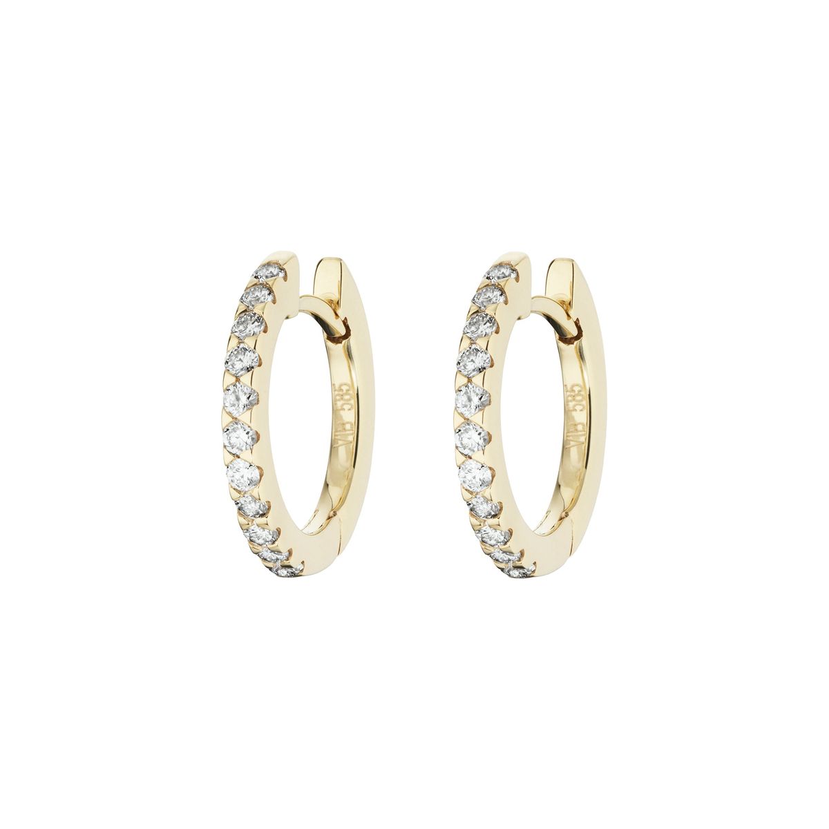 Aveny LUXURY - Click creoler, 9mm, 0,22 ct. w/si 14 kt. guld