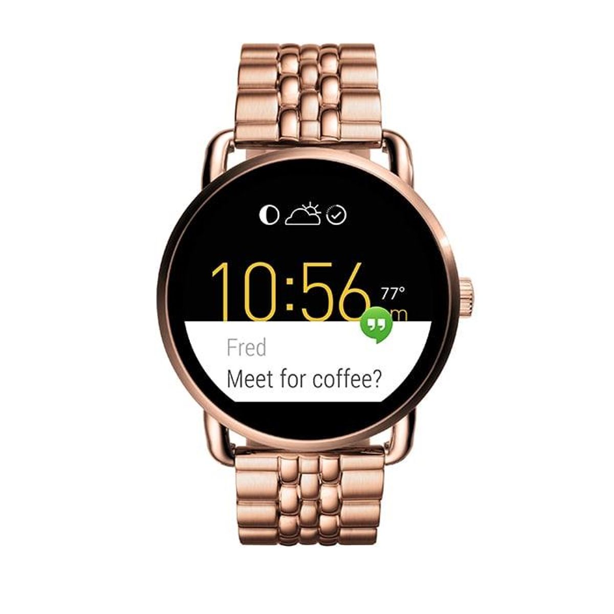 FOSSIL - Q Wander Smartwatch rosaguldfarvet stållænke FTW2112