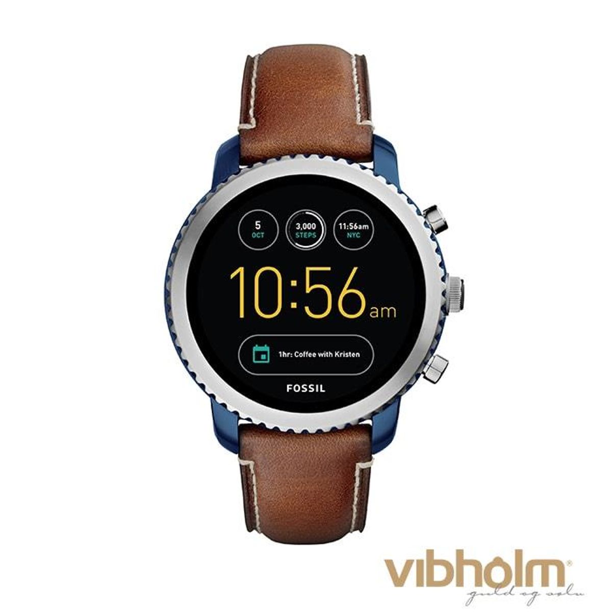 FOSSIL - Q Explorist Smartwatch Herre blå IP/rustfrit stål FTW4004